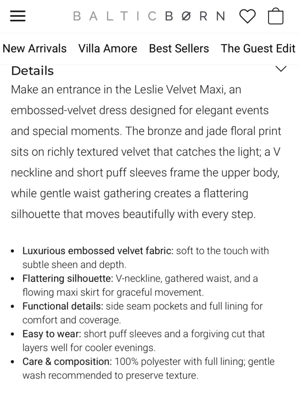 BNWT Baltic Born Leslie velvet maxi dress in jade and bronze size 1X - Picture 8 of 12